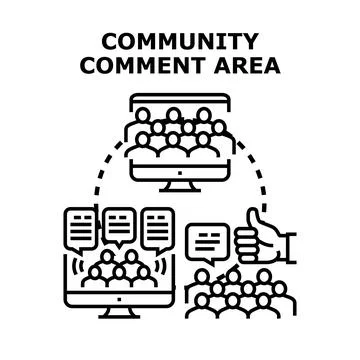 Online community engaging in digital discussion and sharing opinions Stockillustratie