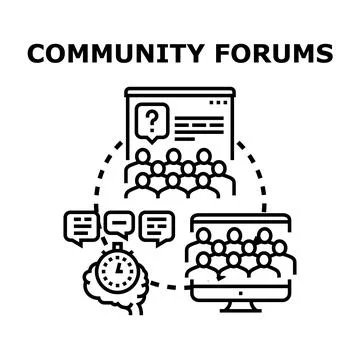 Online community forums creating network and communication Stockillustratie