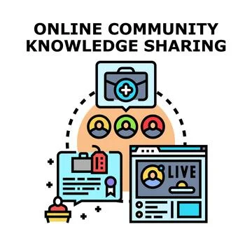 Online community knowledge sharing concept vector 스톡 일러스트