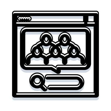 Online community search with browser interface concept Stock Illustration