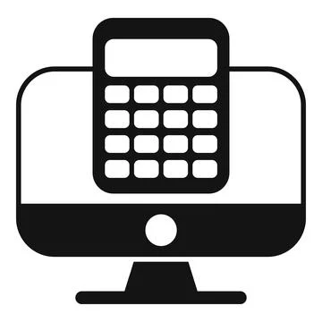 Online computer calculator icon simple vector. Record keeping Stock Illustration