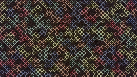 Online computer game with the moving colorful square shaped silhouettes on a Video stock 158387145