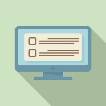 Online computer task icon, flat style Stock Illustration