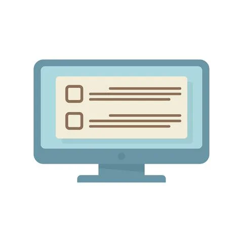Online computer task icon flat isolated vector Illustrazione stock