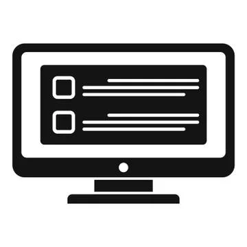 Online computer task icon, simple style Stock Illustration