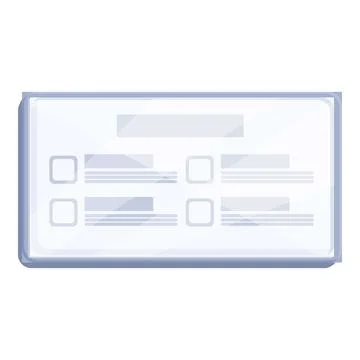 Online computer test icon cartoon . Exam digital form Stock Illustration
