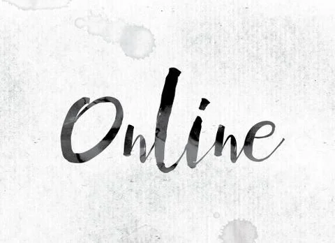 Online Concept Painted in Ink Stock Illustration