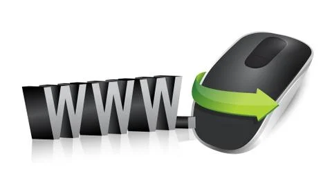 Online concept wireless computer mouse isolated on white background 스톡 일러스트