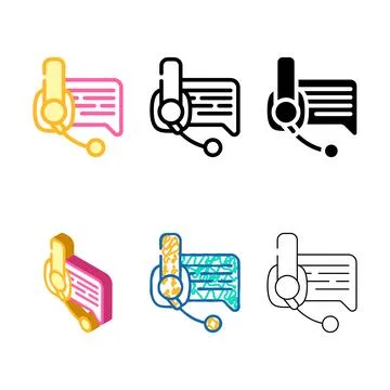 Online concepts support advice color icon vector 库存插图