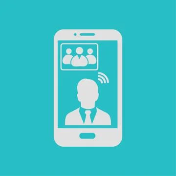 Online conference icon. Stock Illustration