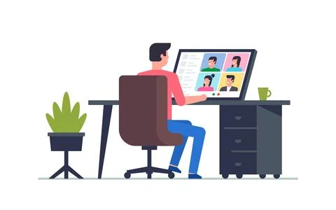 Online Conference Stock Illustration