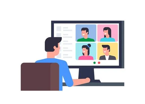 Online Conference Stock Illustration