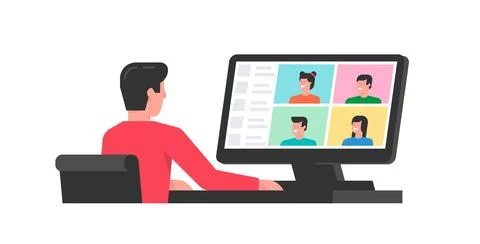 Online Conference Stock Illustration