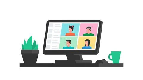 Online Conference Stock Illustration