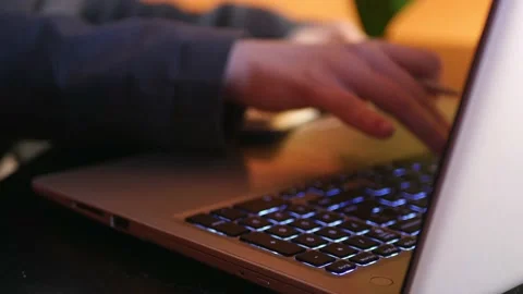 Online conference. Manager making notes. Study at webinar Video stock 152035290