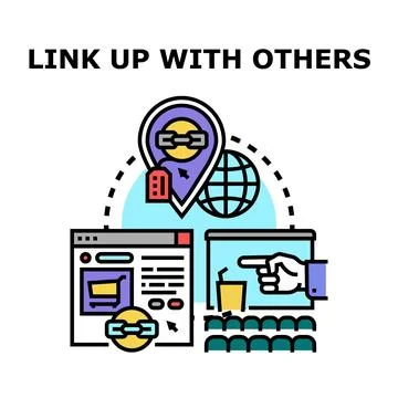 Online connection linking people and digital marketing Stock Illustration