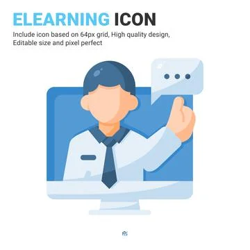 Online consulting icon vector with flat color style isolated on white background 스톡 일러스트