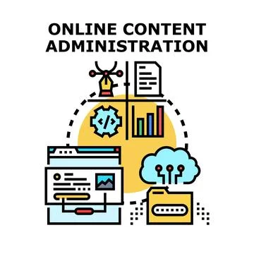 Online content administration managing digital assets system Stock Illustration