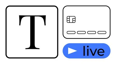 Online Content Creation Tools and Elements for Streamed and Recorded Media Illustrazione stock