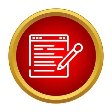 Online content editing and writing red icon Stock Illustration