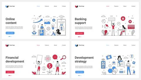 Online content, mobile banking app support and update, financial development 库存插图