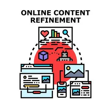 Online content refinement optimizing digital marketing strategy Stock Illustration