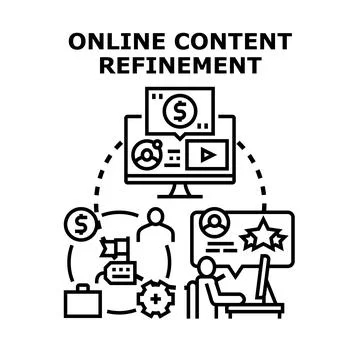 Online content refinement process for digital marketing 스톡 일러스트