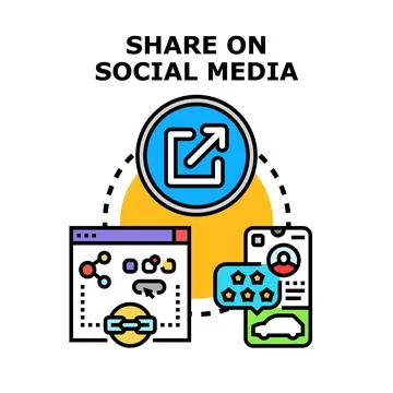 Online content sharing vector concept illustration Stock Illustration