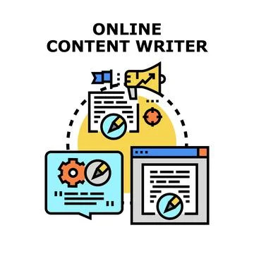 Online content writer service creating digital strategy Stock-Illustration