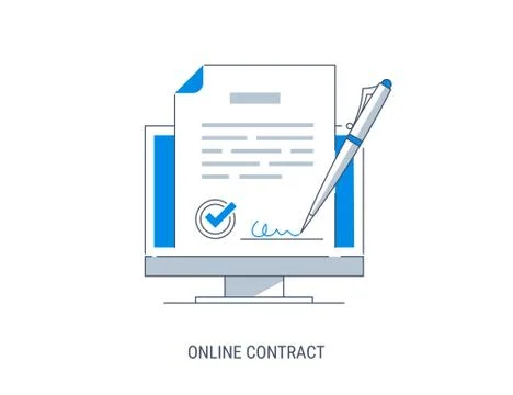 Online contract Stock Illustration
