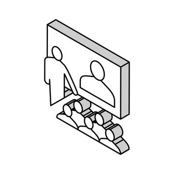 Online conversation with group isometric icon vector illustration Illustrazione stock