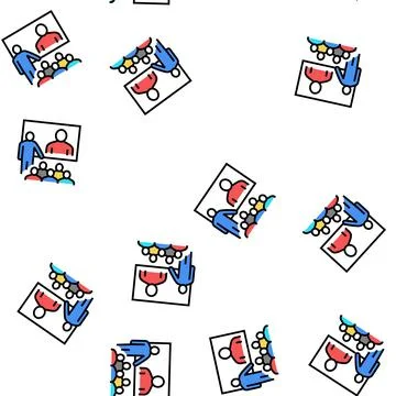 Online conversation with group vector seamless pattern イラスト素材