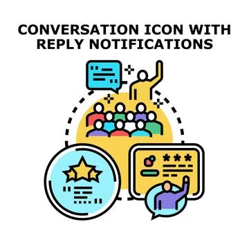Online conversation rating notification speech icon Stock Illustration
