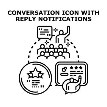 Online conversation rating notification speech icon Stock Illustration