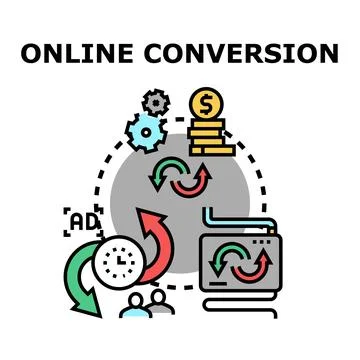 Online conversion rate optimization digital marketing strategy Stock Illustration