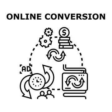 Online conversion rate optimization digital marketing strategy Stock Illustration