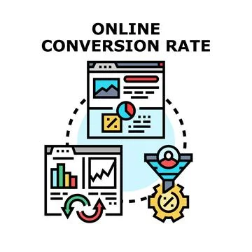 Online conversion rate optimizing using digital marketing strategy Stock Illustration