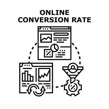 Online conversion rate optimizing using digital marketing strategy Stock Illustration