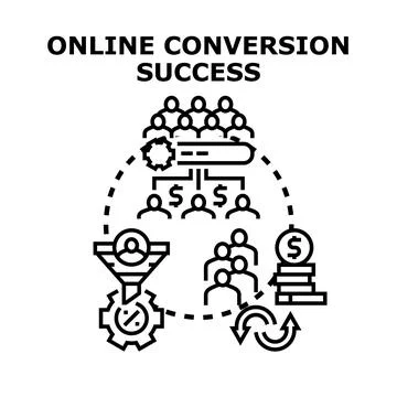 Online conversion success optimizing customer acquisition strategy Stock Illustration