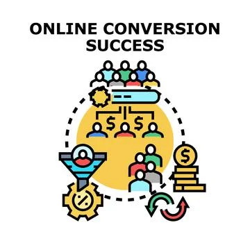Online conversion success optimizing customer acquisition strategy 스톡 일러스트