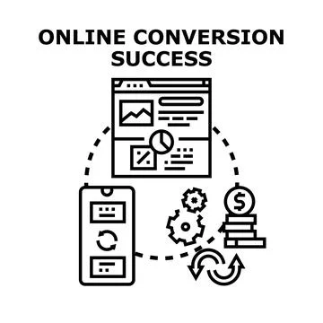 Online conversion success optimizing digital growth marketing Stock Illustration
