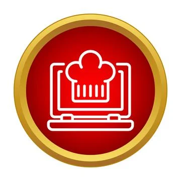 Online cooking class and digital recipe learning icon イラスト素材