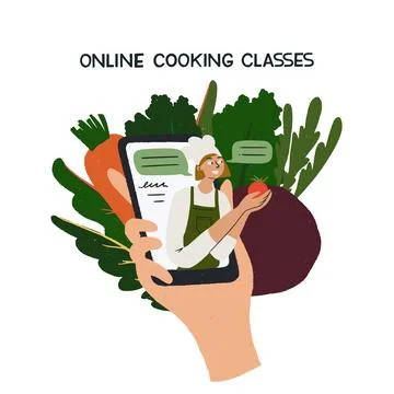 Online cooking class concept Stock Illustration