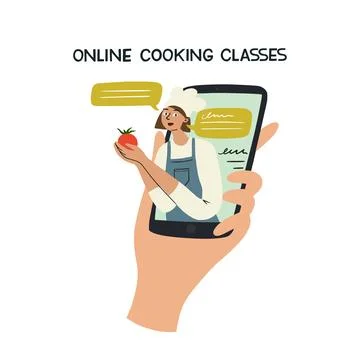Online cooking class concept Stock Illustration