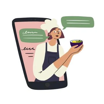 Online cooking class concept Stock Illustration