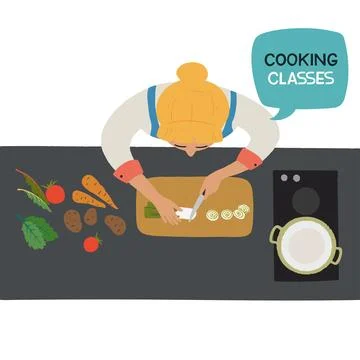 Online cooking class concept Stock Illustration