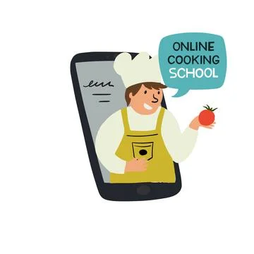 Online cooking class concept Stock Illustration