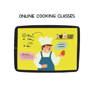 Online cooking class concept Stock Illustration