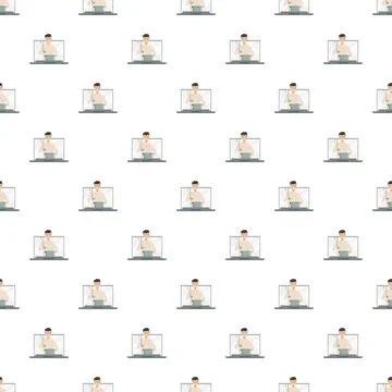 Online cooking tutorial pattern for digital learning イラスト素材
