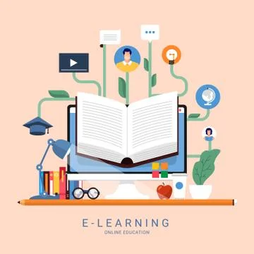 Online corese education Stock Illustration